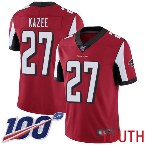 Atlanta Falcons Limited Red Youth Damontae Kazee Home Jersey NFL Football 27 100th Season Vapor Untouchable